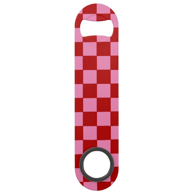 Rot und Heiß rosa überprüft Speed Flaschenöffner (Vorderseite)