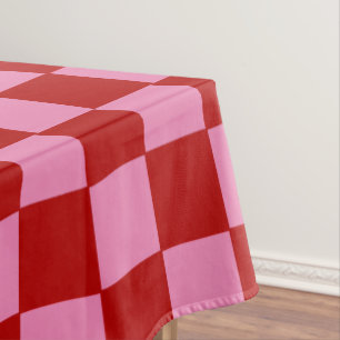 Rot und Heiß rosa überprüft Tischdecke