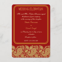 Rot und hindische Hochzeit Goldpaisleys