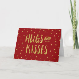 Rot und Imitate Gold Hugs & Kisses Herzenslust Val Feiertagskarte