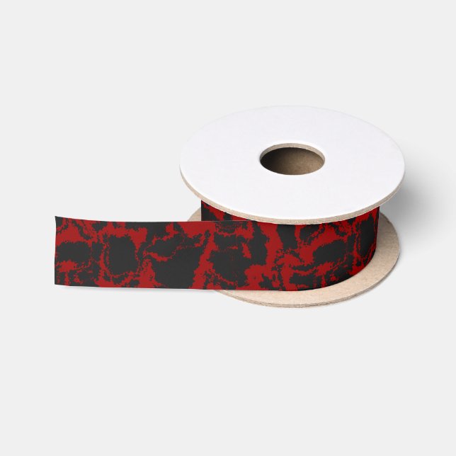 Rot und Kohle abstrakt Satinband (Spule)
