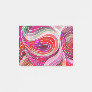 Rot und Krimsondoodle mit weißen Linien Post-it Klebezettel