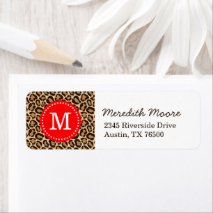 Rot und Leopard Print Custom Monogram