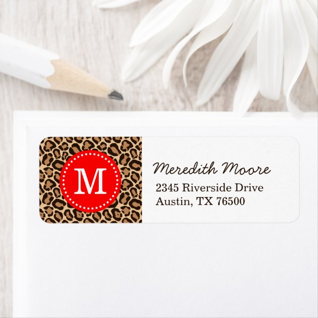 Rot und Leopard Print Custom Monogram (Insitu)