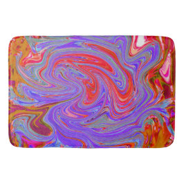 Rot und Lila Groovy Abstrakt Retro Art Badematte