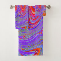 Rot und Lila Groovy Abstrakt Retro Art