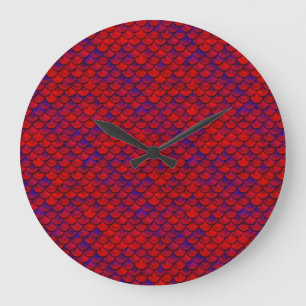 Rot und Lila Große Wanduhr