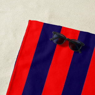 Rot und marineblaue Cabana-Streifen  Strandtuch