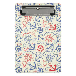 Rot und Marinehintergrund mit Anker Mini Klemmbrett