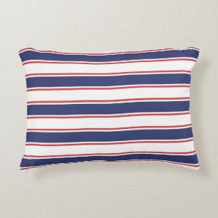 Rot- und Navy-Blaustreifen Dekokissen