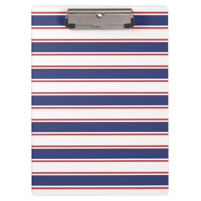 Rot- und Navy-Blaustreifen Klemmbrett (Vorderseite)