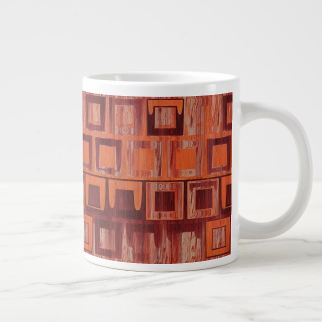 rot und orange abstrakt Jumbo-Tasse (Rechts)
