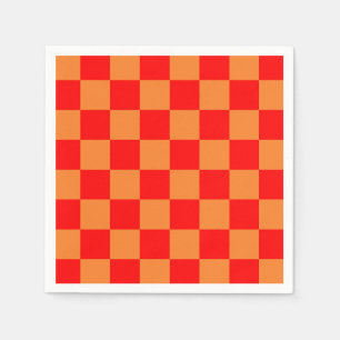 Rot und Orange kariertes Muster Serviette