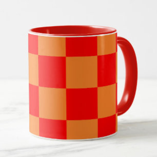 Rot und Orange kariertes Muster Tasse