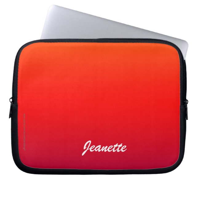 Rot und Orange, Name, Minimalistischer Computer Laptopschutzhülle (Vorderseite)