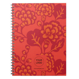 Rot und Orange Vibranand Bold Floral Pattern Notizblock
