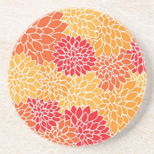 Rot und Orange vintage-orientalisches florales Des Getränkeuntersetzer