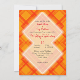 Rot und orangefarbene Karos Einladung