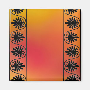 Rot und orangefarbenes Grenzmagnet Magnet