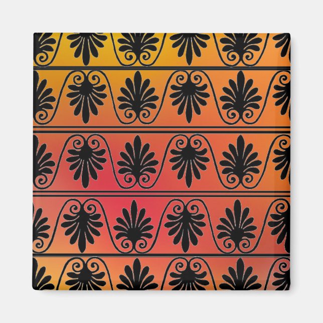 Rot und orangefarbenes Grenzmagnet Magnet (Vorne)