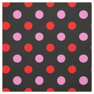 Rot und Pink auf Schwarz Punkte Design Stoff
