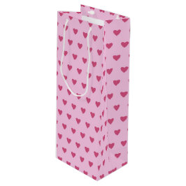 ROT- UND PINKHERZEN DES VALENTINSTAGS GESCHENKTÜTE FÜR WEINFLASCHEN