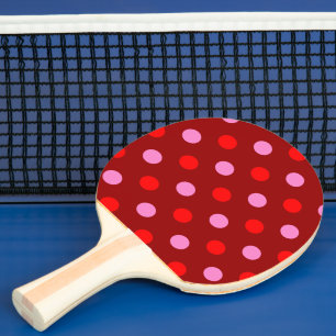 Rot und Rosa auf Maroon-Punkte-Design  Tischtennis Schläger