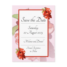 Rot und Rosa Blume Save the Date