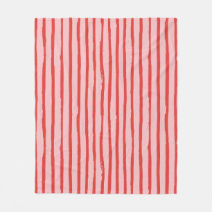 Rot und Rosa Grunge fett Stokes Linien Muster Fleecedecke