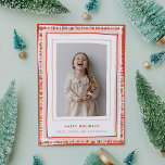 Rot und Rosa handGezeichnet Foto für Aquarellbilde Feiertagskarte<br><div class="desc">Spielvoll handgezeichnet Rahmen mit Aquarellfarben macht diese Urlaubsfotokarte zum Freuden,  sich in der Mail zu öffnen! Rote Zecken an der Kante und rosa Pinselstriche in Aquarellfarbe,  die durch die Pinselspitze springen,  bringen Freude und Spaß in den Rahmen Ihres Lieblings-Fotos. Kunst und Design von Annie Montgomery Design.</div>