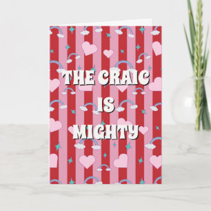 Rot und rosa irisch The craic is mighty Karte