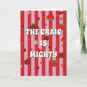 Rot und rosa irisch The craic is mighty Karte