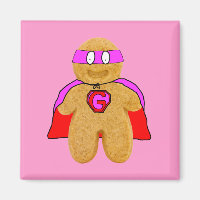 Rot und Rosa Lebkuchen Mann Superhelden Magnet