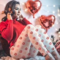 Rot und Rosa Lipstick Kiss Print