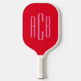 Rot und rosa Monogramm Pickleball Schläger