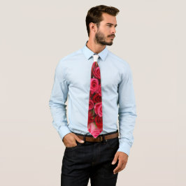 Rot und Rosa Rosen Floral Herren Neck Tie Krawatte