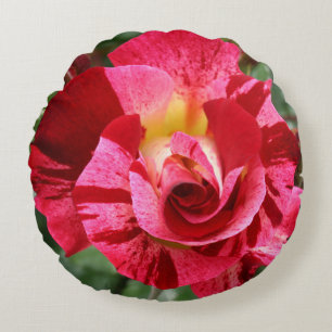 Rot und Rosa Rundes Kissen