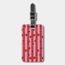 Rot und rosa Streifendesign mit Kirschen