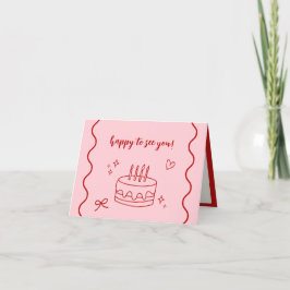 Rot und Rosa zum Geburtstag Dankeskarte