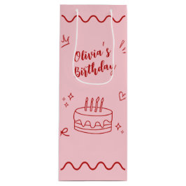 Rot und Rosa zum Geburtstag Geschenktüte Für Weinflaschen
