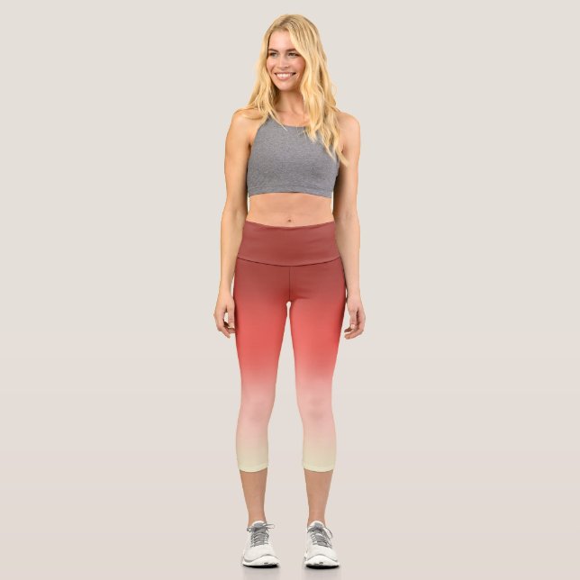 Rot und Rot Capri Leggings (Vorderseite)