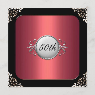 Rot und Schwarz 30. Geburtstag Party Einladung