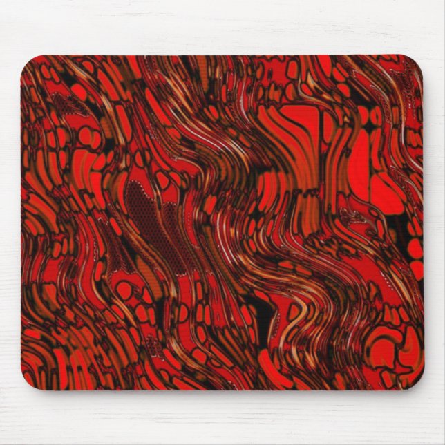 Rot und Schwarz Abstrakt Mousepad (Vorne)
