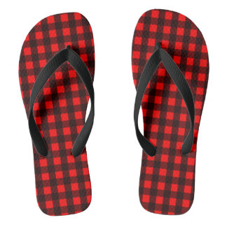Rot und Schwarz Buffalo Kariert Flip Flops