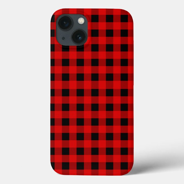 Rot und Schwarz Buffalo Kariert Holiday Gingham Case-Mate iPhone Hülle (Rückseite)
