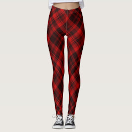 Rot und Schwarz Buffalo Kariert Leggings