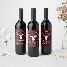 Rot und Schwarz Buffalo Kariert Weinetikett