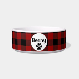 Rot und Schwarz Buffalo, Karierte Keramik Pet Bowl Napf