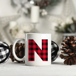 Rot und Schwarz Buffalo, Karierter fettgedruckter  Kaffeetasse
