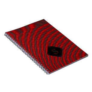 Rot und schwarz, feine Streifen, monogramm Notizblock